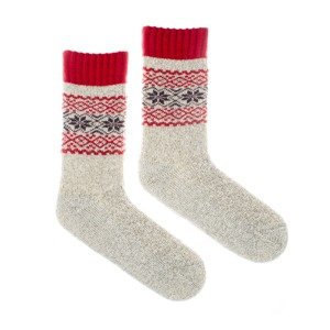 Vlnené ponožky merino Vlnáč Termo vločka červená