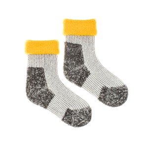 Detské vlnené ponožky merino Vlnáč Kožuch žltý