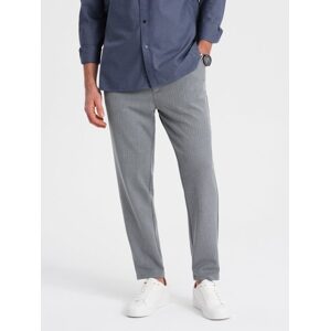 Pánske šedé chinos nohavice s elastickým pásom V1 PACP-0158