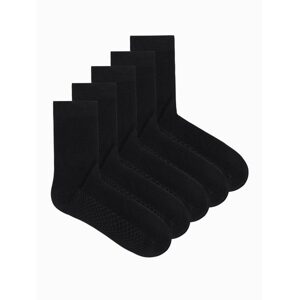 Mix čiernych ponožiek s jemným vzorom U460 (5 KS)