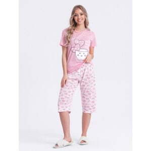 Ružové dámske pyžamo s popisom ULR280