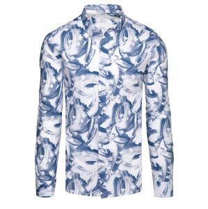 Atraktívna modrá košeľa s jedinečným vzorom