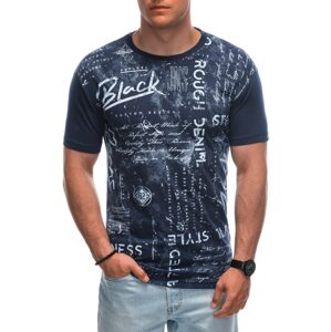 Tmavo modré pánske tričko s popisom S1941