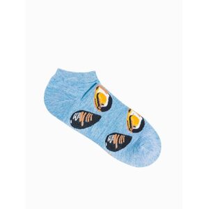 Svetlo-modré členkové ponožky Mušľa U160