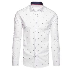 Nevšedná biela košeľa s jemným vzorom