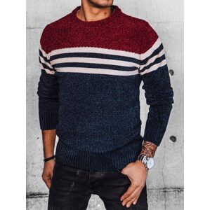 Trendy pánsky granátovo-červený sveter