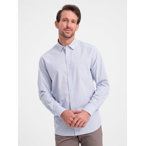 Pánska pruhovaná modro biela košeľa SHOS-0155