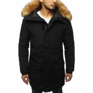 Zimná bunda v čiernej farbe s kapucňou