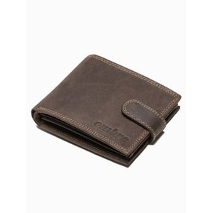 Kožená hnedá peňaženka na patentku A087