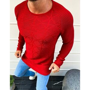 Červený sveter s nádherným prešívaním