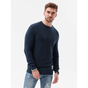 Tmavo-modrý elegantný sveter E185