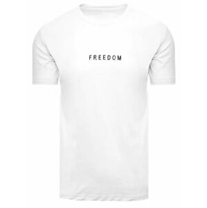 Biele bavlnené tričko s nápisom Freedom