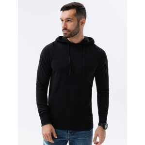 Štýlový čierny sveter s kapucňou E187