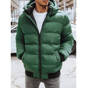 Prešívaná teplá bunda v zelenej farbe