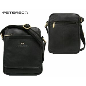 Čierna praktická kožená taška Peterson