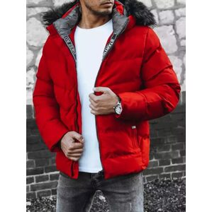 Atraktívna červená zimná bunda s kapucňou