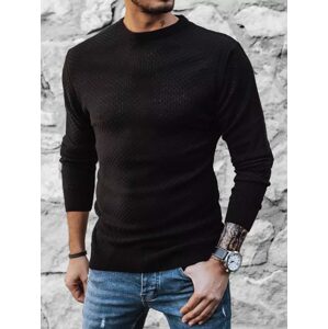Štýlový pletený čierny sveter