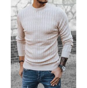 Trendový pletený sveter v béžovej farbe