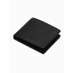 Klasická čierna kožená peňaženka A792