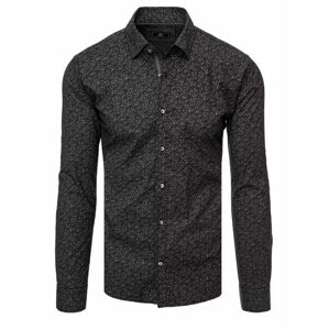 Atraktívna vzorovaná košeľa v čiernej farbe