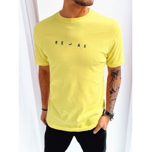 Žlté pánske tričko s originálnym nápisom