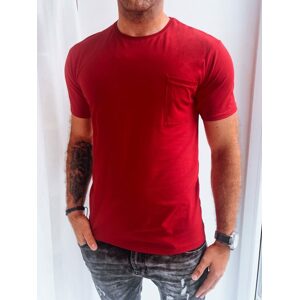 Pohodlné červené tričko s náprsným vreckom