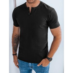 Trendy čierne tričko s ozdobnými gombíkmi