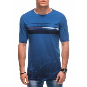 Modré pánske tričko s potlačou S1856