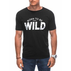 Pánske čierne tričko s nápisom Wild S1880