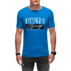 Moderné modré tričko s výrazným nápisom S1882