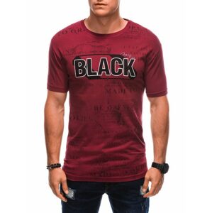 Jedinečné bordové tričko s nápisom BLACK S1903