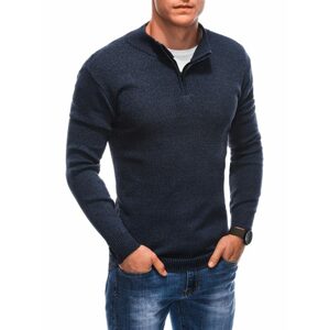 Unikátny tmavomodrý sveter so zipsom E222