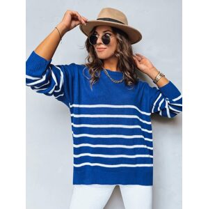 Trendy dámsky oversize modrý sveter Sewerus