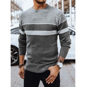 Originálny šedo-grafitový sveter s pruhmi