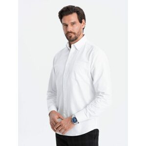 Elegantná biela košeľa oxford V1 OM0108