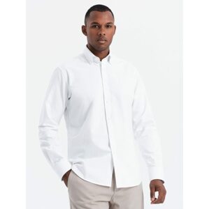 Elegantná biela košeľa oxford V1 OM0114