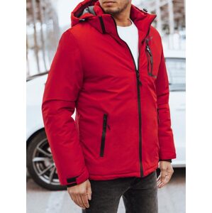 Zimná červená bunda s reflexnými prvkami
