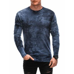 Batikované tmavo modré tričko s dlhým rukávom L165