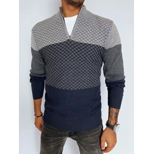 Unikátny šedo-granátový sveter so zipsom