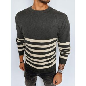 Trendový grafitový pruhovaný sveter
