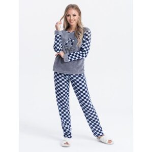 Trendy dámske šedé pyžamo s hrejivým motívom ULR224