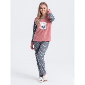 Trendy dámske ružové pyžamo s hrejivým motívom ULR231
