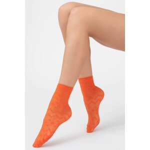 Oranžové vzorované silonkové ponožky Fabienne