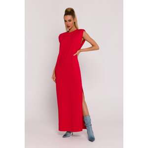 Červené bavlnené maxi šaty M790