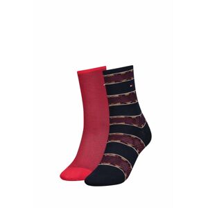 Modro-červené ponožky Leopard Stripe - dvojbalenie