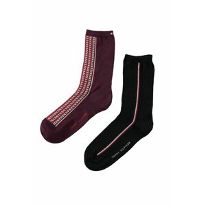 Čierno-bordové ponožky Monogram Sock - dvojbalenie