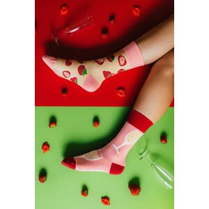Béžovo-ružové ponožky Champagne & Strawberry