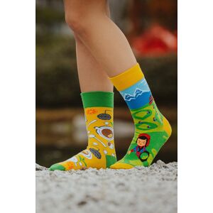 Žlto-zelené ponožky Tea