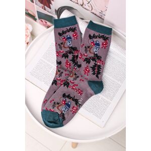 Tyrkysovo-sivé ponožky Love Bird Socks