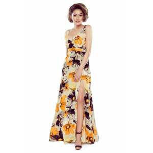 Svetlohnedé kvetované šaty M79983